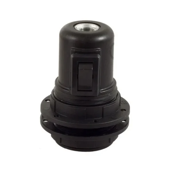 Portalámparas termoplástico para pantallas E27 interruptor