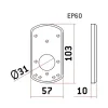SAG Accesorio Placa reforzada cromado EP60 - Imagen 2