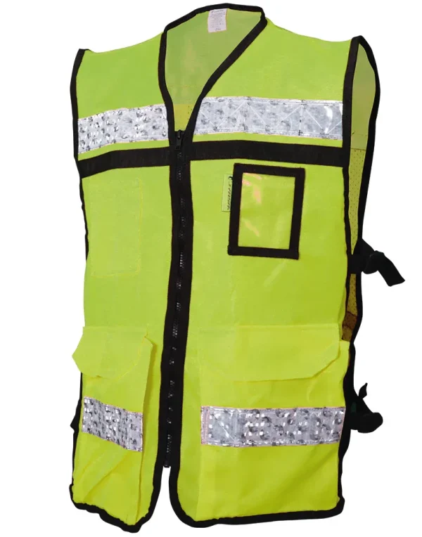 Jyrsa SR-2049 Chaleco Rescatista High Visibility Con Espalda tipo Jersey y Costados Abiertos (Pza)