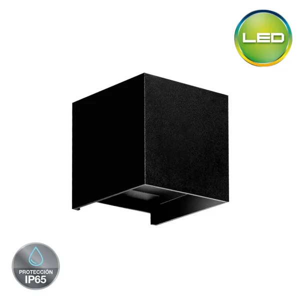 APLIQUE CUBO 6W NEGRO