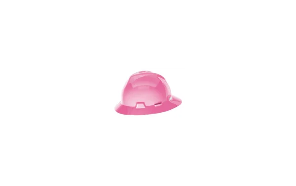 MSA 10156373 Casco V-Gard® de Seguridad de Ala Completa Magenta con Suspensión "Fas-Trac III" de 4 Puntos (Pza)