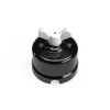Interruptor / Conmutador de superficie porcelana negra pomo Blanco - Imagen 4