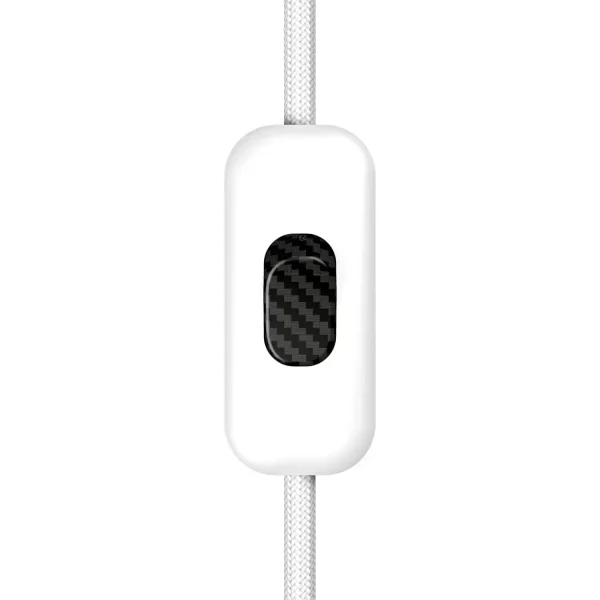 Interruptor unipolar Creative Blanco Botón Fibra de carbono