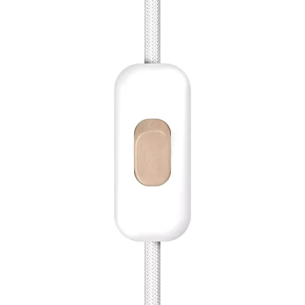 Interruptor unipolar Creative Blanco Botón Madera