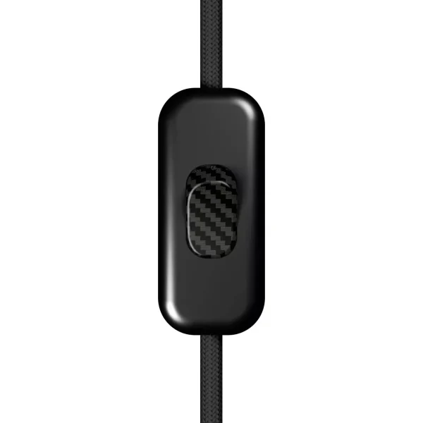 Interruptor unipolar Creative Negro Botón Fibra de carbono
