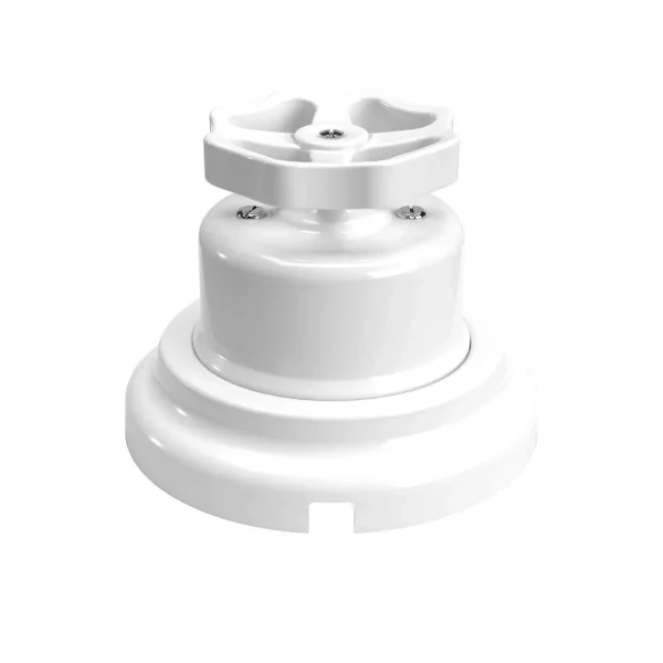 Interruptor/conmutador con manilla y base de porcelana blanca