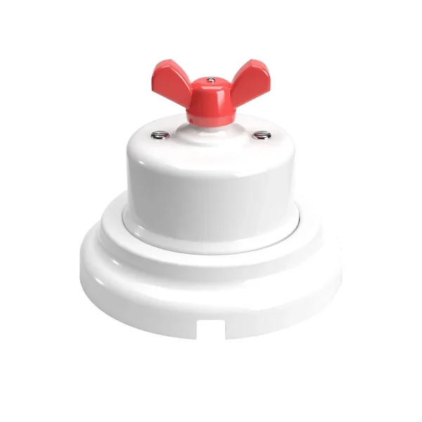 Interruptor/conmutador manilla mariposa base porcelana blanca