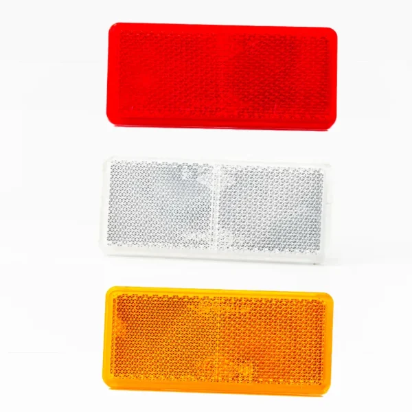 Reflectores rectangulares de perfil bajo con respaldo adhesivo / 90 x 40 mm / Paquete de 10
