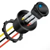 Interruptor basculante LED redondo con cables y carcasa - Imagen 3