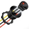 Interruptor basculante LED redondo con cables y carcasa - Imagen 2